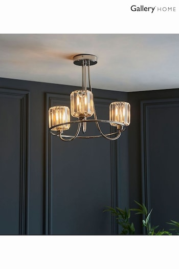 Gallery Home Bright Nickel Hove 3 Bulb Ceiling Light (694780) | £124