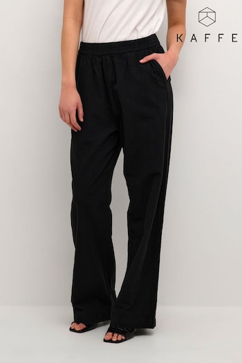 Kaffe Naya Elastic Waist Casual Wide Black Trousers Collection (694834) | £40