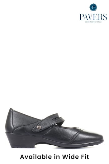 Pavers Wide Fit Leather Mary-Jane Shoes With Split Strap (694898) | £45