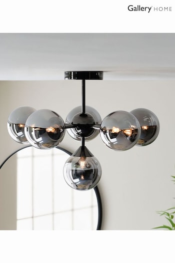 Gallery Home Black Brampton 6 Bulb Chrome Ceiling Light (694939) | £152