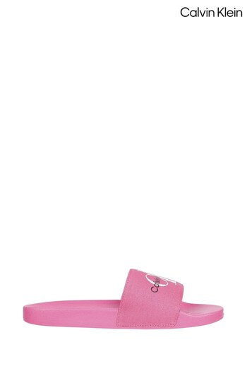 Calvin Klein Pink Monogram Slides (694942) | £40