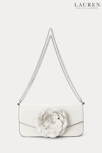Lauren Ralph Lauren Sawyer FlowerTrim Leather White Bag (695163) | £419