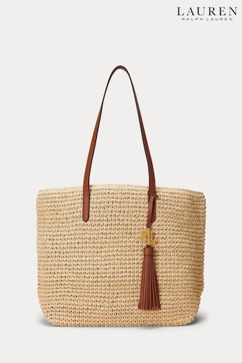 Lauren Ralph Lauren Whitney Straw Tote Padel Bag (695165) | £199