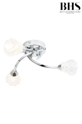 BHS Chrome Volos 3lt IP44 Flush Light (695176) | £56