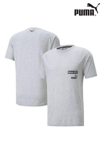 Puma Grey Chrome Manchester City Casuals T-Shirt Womens (695202) | £30