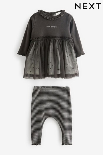 Monochrome Baby Tutu Sweatshirt And Leggings 2 Piece Set (695305) | £18 - £20