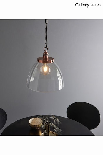 Gallery Home Pierre Aged Copper Grand 1 Bulb Pendant Ceiling Light (695537) | £123