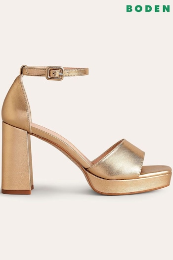 Boden Gold Heeled Platform Sandals top (695637) | £120