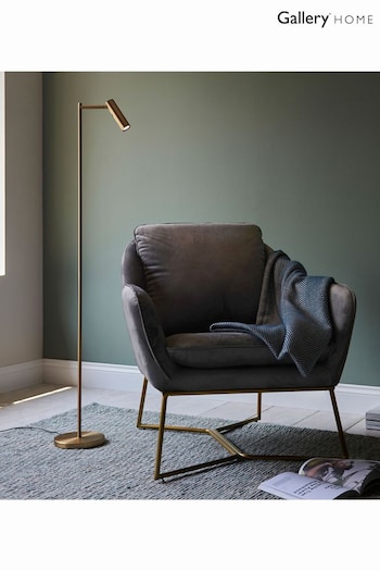 Gallery Home Reader Satin Warm Brass Floor Lamp (695660) | £88