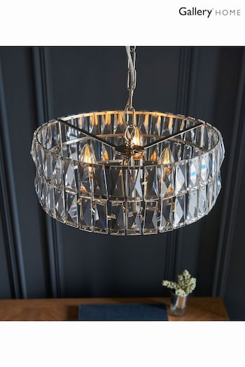 Gallery Home Silver Tilly Bright Nickel 3 Bulb Pendant Ceiling Light (695680) | £176