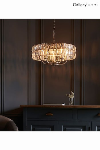 Gallery Home Silver Tilly Bright Nickel 5 Bulb Pendant Ceiling Light (695694) | £256