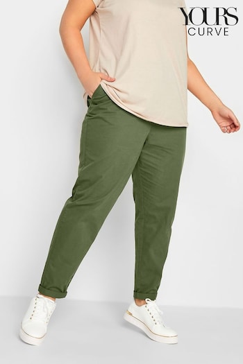 Yours Curve Green Full Length Chino Trousers (695780) | £27