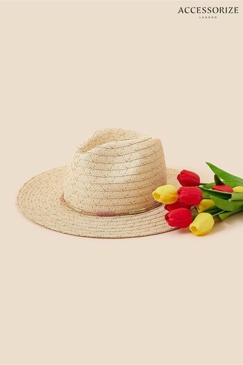 Accessorize Natural Floral Fedora Hat (695835) | £25