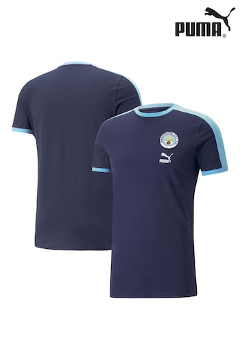 Puma Boots Blue Manchester City FtblHeritage T7 T-Shirt (695840) | £36