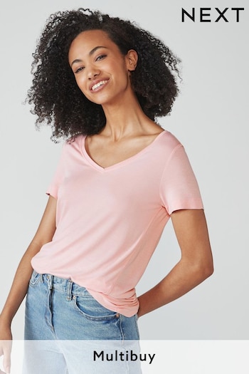 Light Pink Slouch V-Neck T-Shirt (695898) | £8.50