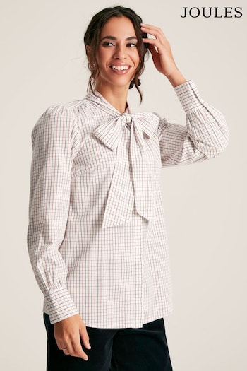 Joules Aspen Multi Checked Blouse with Frilled Neck (696052) | £64.95