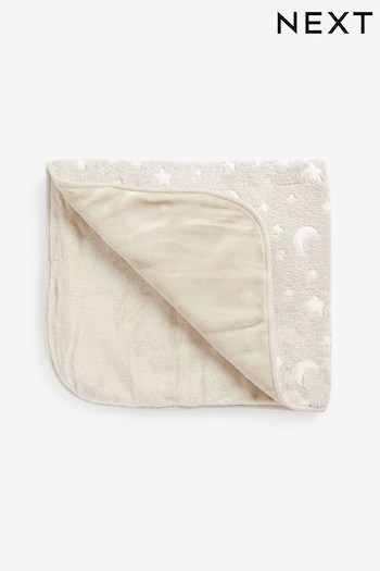 Grey Moon & Stars Baby Teddy Borg Fleece Blanket (696065) | £13
