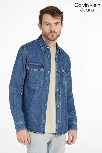 Calvin dontblink Klein Jeans Blue Slim Fit Denim Shirt (696089) | £85