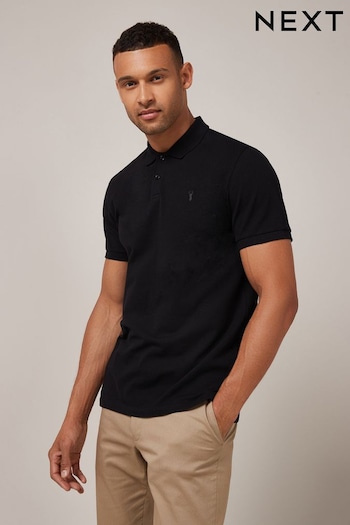 Black Pique Trunks Polo Shirt (696355) | £18