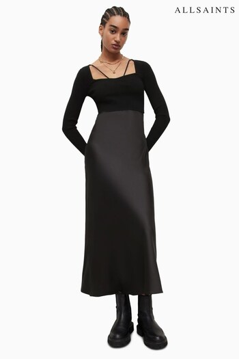 AllSaints Short Sleeve Sassi Black Dress (696643) | £219