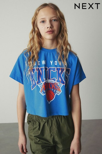 Blue New York Knicks NBA Boxy Graphic T-Shirt (3-16yrs) (696779) | £16 - £21