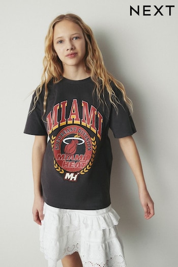 Grey Miami Heat NBA Oversized Graphic T-Shirt (3-16yrs) (696787) | £16 - £21