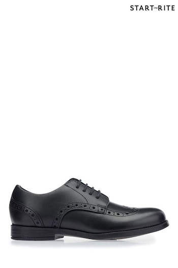 Start-Rite Pri Brogue Lace-up Black Leather School Shoes F & G Fit (696831) | £50
