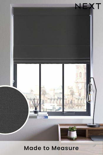 Dark Charcoal Grey Cotton Made To Measure Roman Blind (696833) | £52