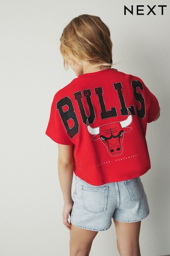 Red Chicago Bulls NBA Boxy Graphic T-Shirt (3-16yrs) (696863) | £17 - £22
