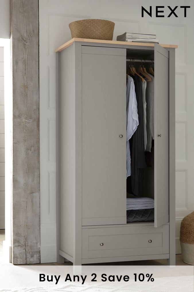 Grey wardrobe next best sale