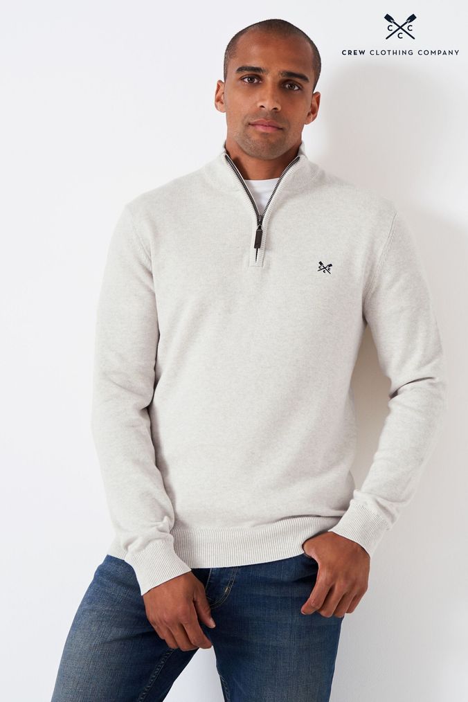 Buy Men s Crew Clothing Company Plain Jumpers White Online Next UK