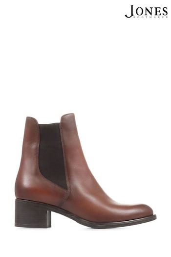 Jones Bootmaker Natural Doria Heeled Leather Chelsea Boots (6971G7) | £120