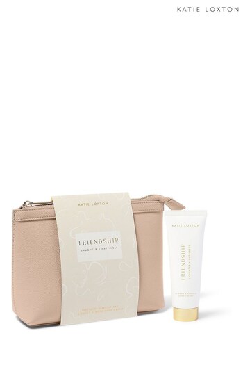 Katie Loxton Friendship Laughter Happiness Make Up Bag in Nude Pink (697323) | £33