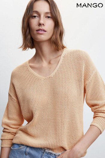 Mango 100% Cotton V-Neck Sweater (697431) | £33