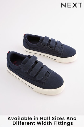 Navy Blue Standard Fit (F) Strap Touch Fastening Shoes (698041) | £16 - £23