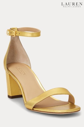 Lauren Ralph Lauren Gold Logan Heeled Sandals (698165) | £149
