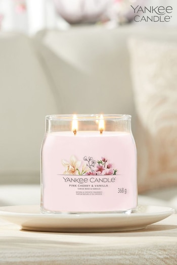 Yankee Candle Pink Signature Medium Jar Cherry Vanilla Scented Candle (698416) | £25