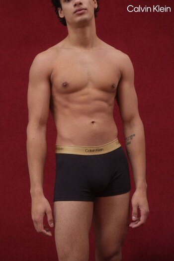 Calvin Klein Modern Cotton Holiday Fashion Gold Band Red Boxers (698570) | £25