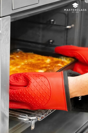 Masterclass Red Seamless Silicone Double Oven Glove (698657) | £30