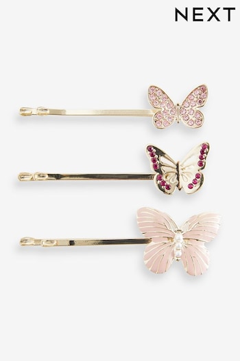 Gold Tone Butterfly 3 Pack Hair Slides (698823) | £12