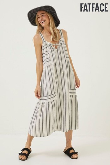 FatFace Natural Tulum Stripe Midi Dress (698877) | £52