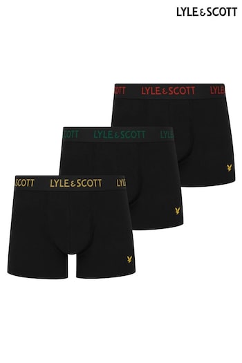 Lyle & Scott Barclay Underwear Black Trunks 3 Pack (699391) | £31