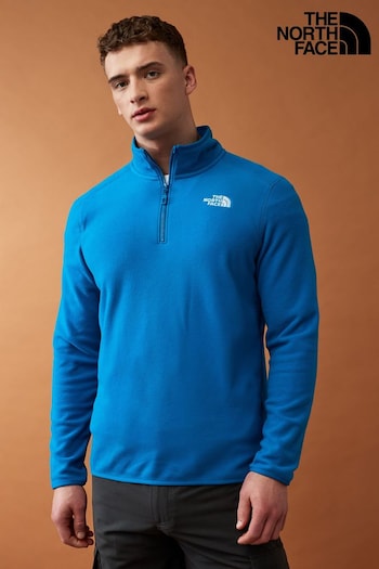 T-shirt basique à col rond en coton Blue Navy Mens Glacier 1/4 Zip Fleece (699717) | £55