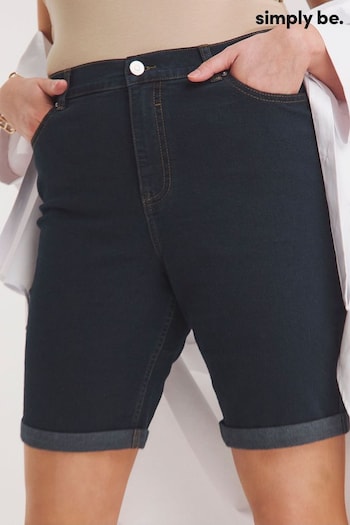 Simply Be Indigo Blue 24/7 Knee jeans Shorts (699893) | £22
