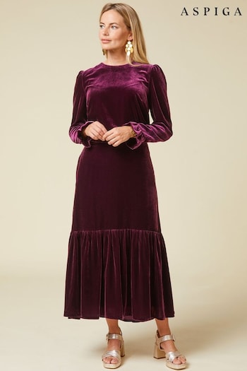 Aspiga Purple Eva Velvet Skirt (69E110) | £170