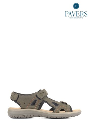 Pavers Green Adjustable Touch Fasten Sandals (6B8357) | £40