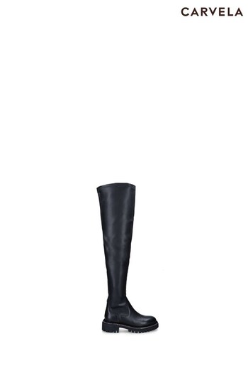 Carvela Dazzle Black High Boots flat (6JE023) | £219