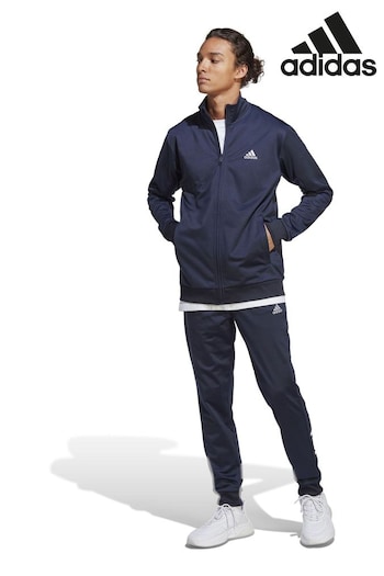 adidas Blue Stripewear Match Linear Logo Tricot Tracksuit (6T2086) | £60