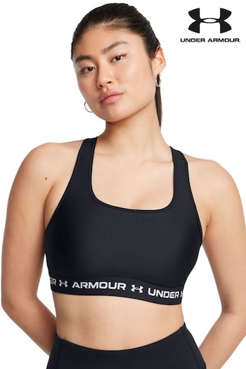 Under Armour Light Black Crossback Mid Support Bra (700100) | £32