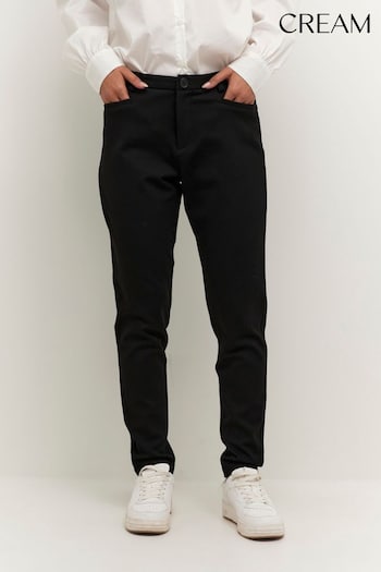 Cream Minka Cropped Tapered Leg Black Trousers (700589) | £80